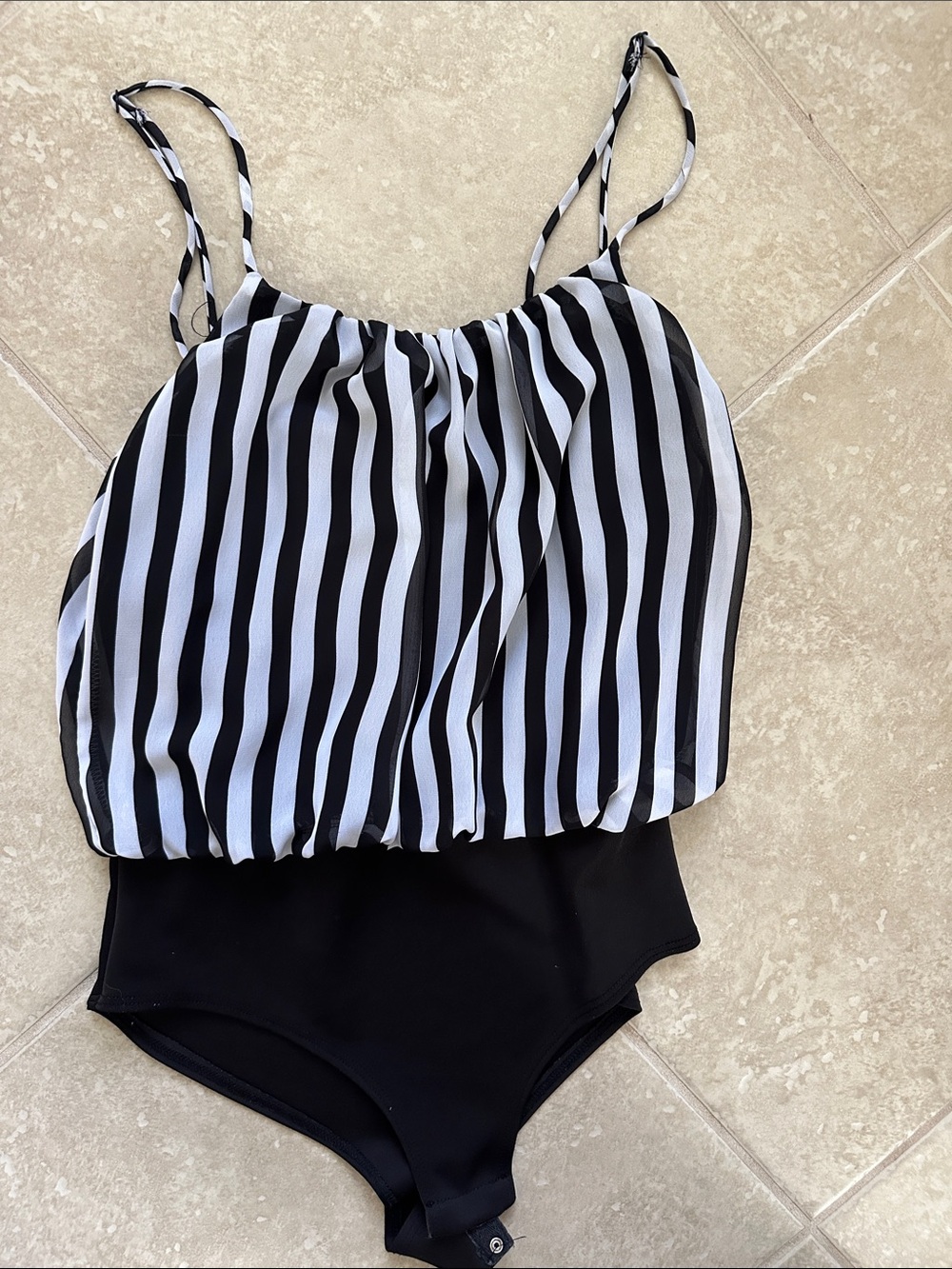 Women’s body suit Striped Black & White